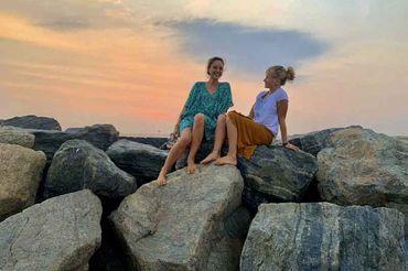 Mit Hristina am Strand von Marawila